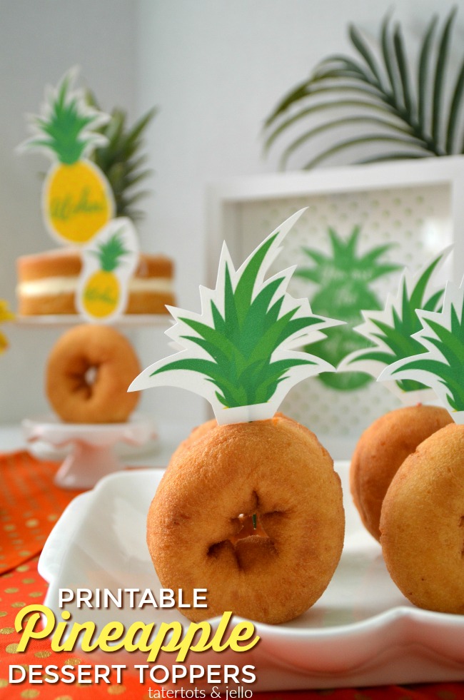 pineapple dessert topper printables