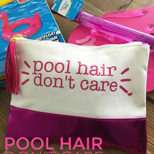 Pool Hair Don't Care Tween Pool Bag DIY and what to put in the bag.