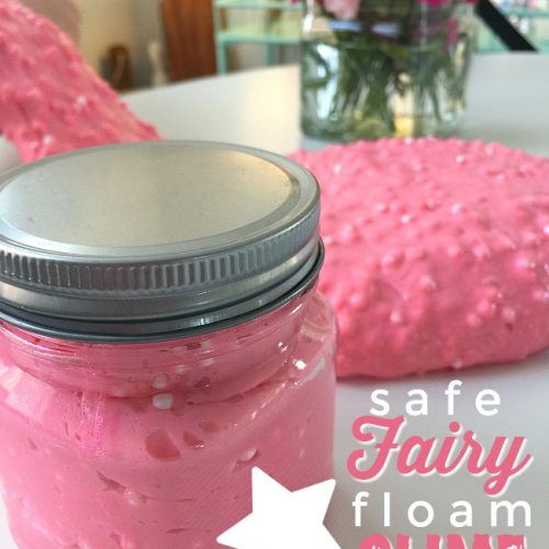 safe fairy floam slime. Make this safe slime with fun mix ins like floam balls, sequins and glitter. Your kids will love making it!