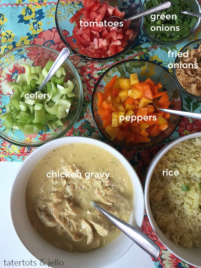 Hawaiian Haystacks are a family tradition. Rice covered with a creamy chicken gravy and piled high with crunchy, flavorful toppings. This dish will be a family favorite at YOUR house too! 