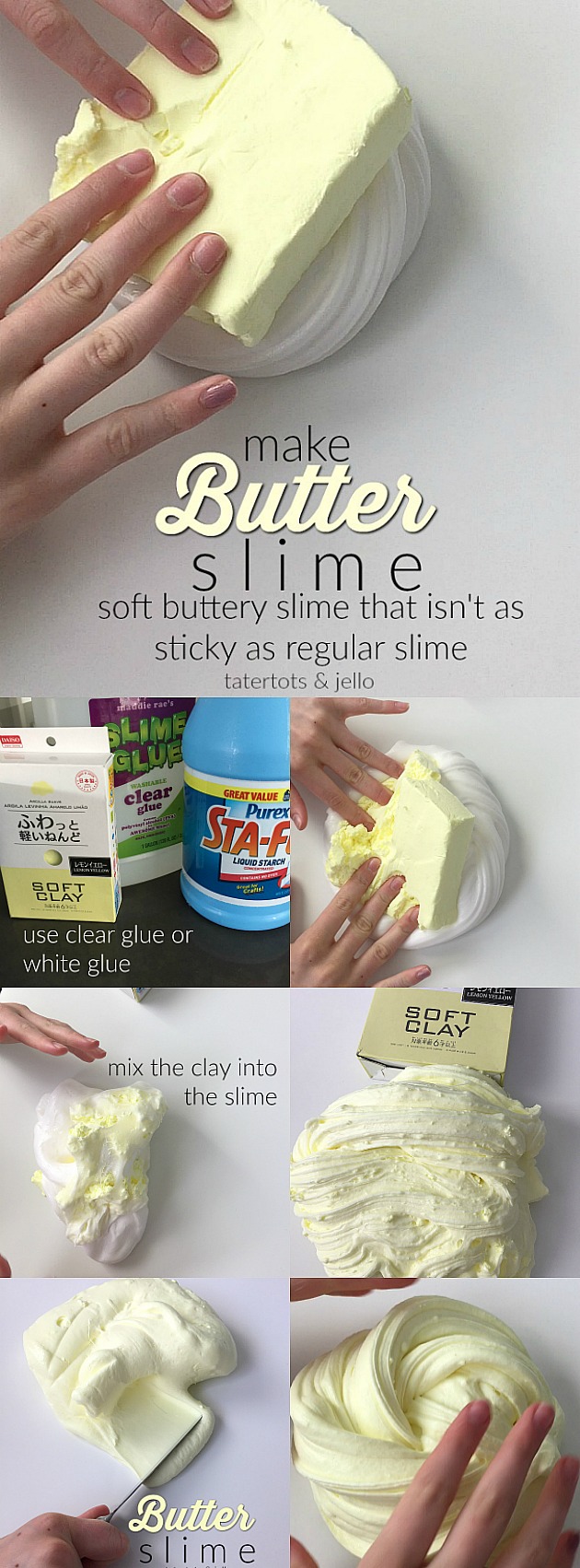 Make 3-ingredient Butter Slime, It's slime with a softer, buttery consistency.