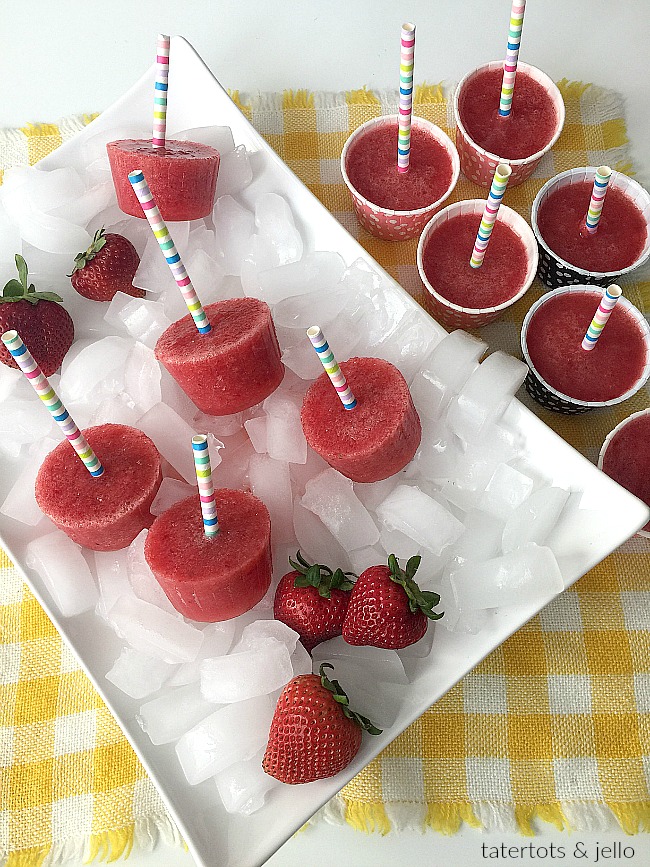 Cool off on a hot summer night or day, with these guilt-free popsicles. Full of fresh watermelon, strawberries and sweetened with honey instead of sugar, these popsicles will hit the spot with kids AND adults and they have ZERO Weight Watchers points. 