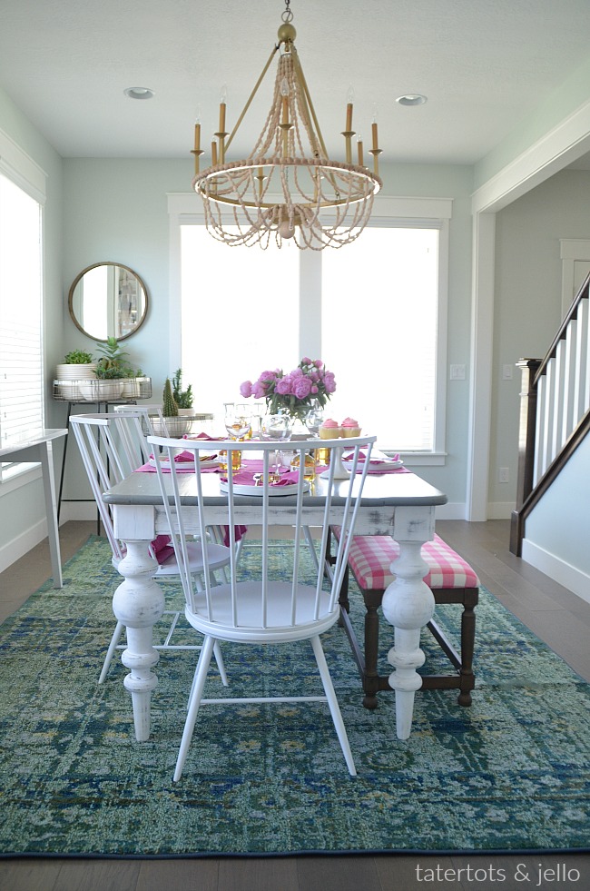 Colorful Happy Home Dining Room. Affordable, creative ways to create a colorful modern scandinavian dining room in your home.