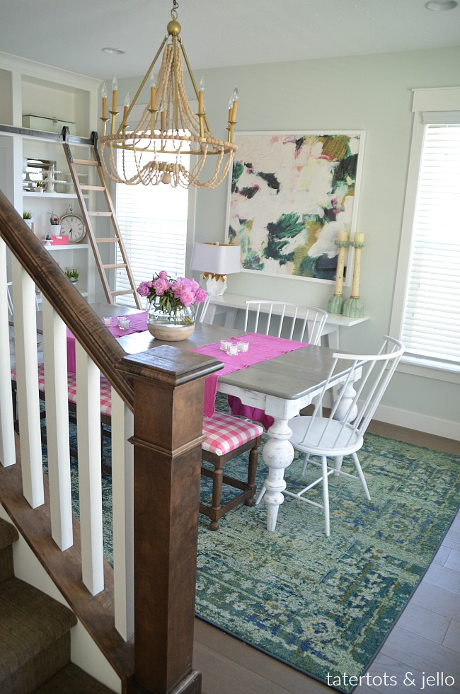 Colorful Happy Home Dining Room. Affordable, creative ways to create a colorful modern scandinavian dining room in your home. 