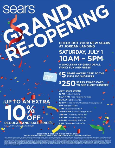 Sears grand reopening in jordan landing west jordan utah 