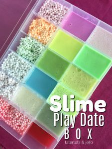 Make a slime play box. Take your slime on the road and show it off and trade with your friends!