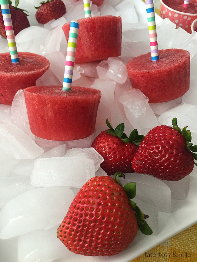 Cool off on a hot summer night or day, with these guilt-free popsicles. Full of fresh watermelon, strawberries and sweetened with honey instead of sugar, these popsicles will hit the spot with kids AND adults and they have ZERO Weight Watchers points. 