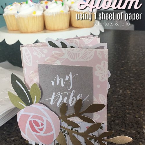 Make a Mini Scrapbook album out of ONE piece of scrapbook paper. This mini album is perfect to give instead of a card and is a wonderful craft for a girls night or party craft!