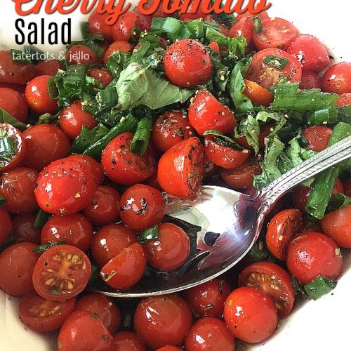 Easy Marinated Tomato Salad. The perfect easy salad to take to a summer BBQ or party, it tastes even better a couple of days later!