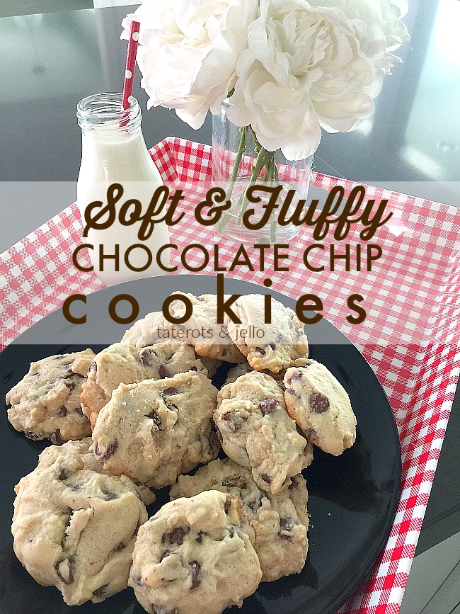 Light and Fluffy Chocolate Chip Cookies. These cookies are light and airy and filled with chocolate chips. They require no brown sugar so they are not as sweet as a traditional chocolate chip cookie, with a firm outside and soft and chewy inside.