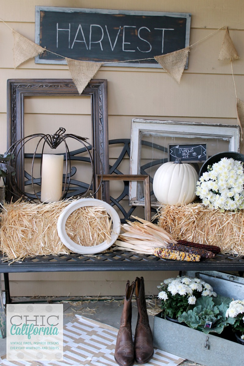 Harvest vintage fall porch at Chic California 