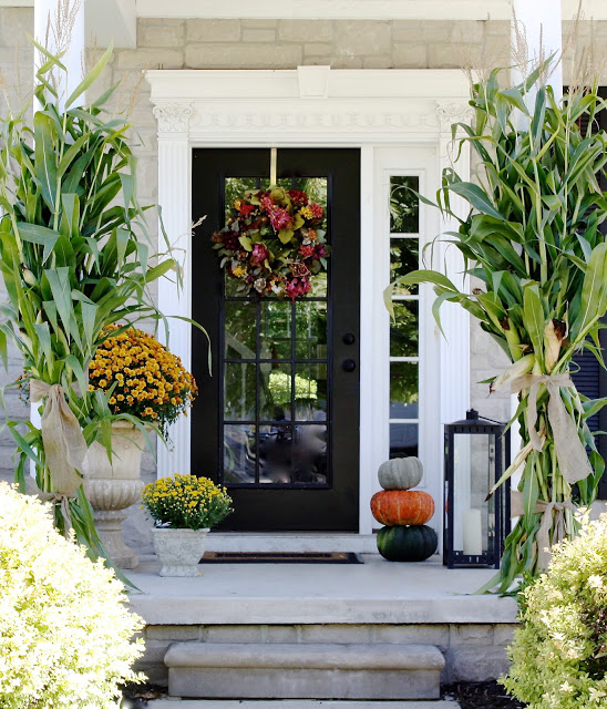 Fall front porch from The Yellow Cape cod. 