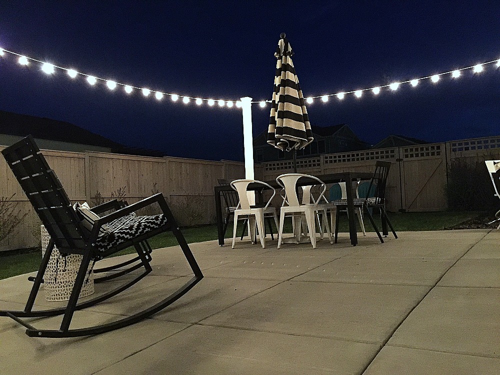 One Hour Modern Cafe Light Patio Project, Outdoor Patio Cafe Lights