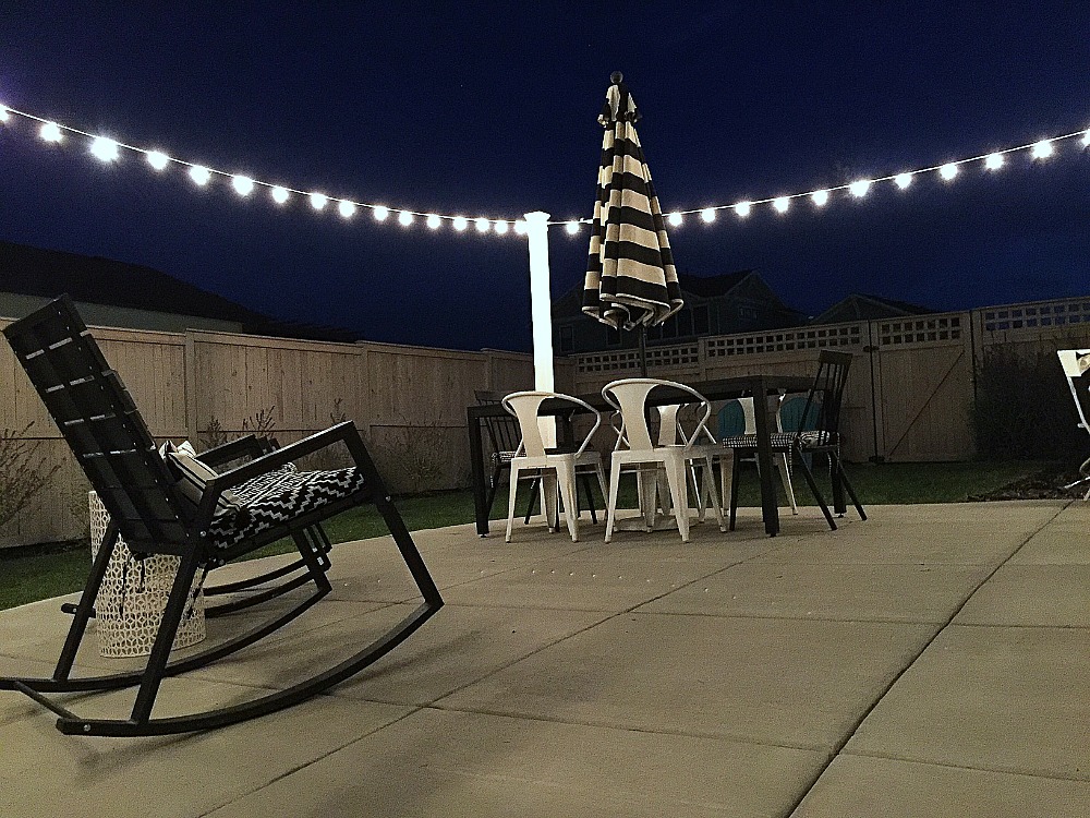 hanging string lights on vinyl fence