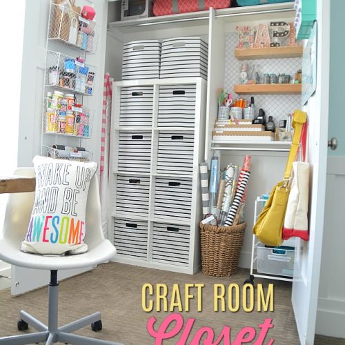 Craft Room Closet Makeover. Organized your craft supplies with labels. Find out how to create an amazing craft closet!