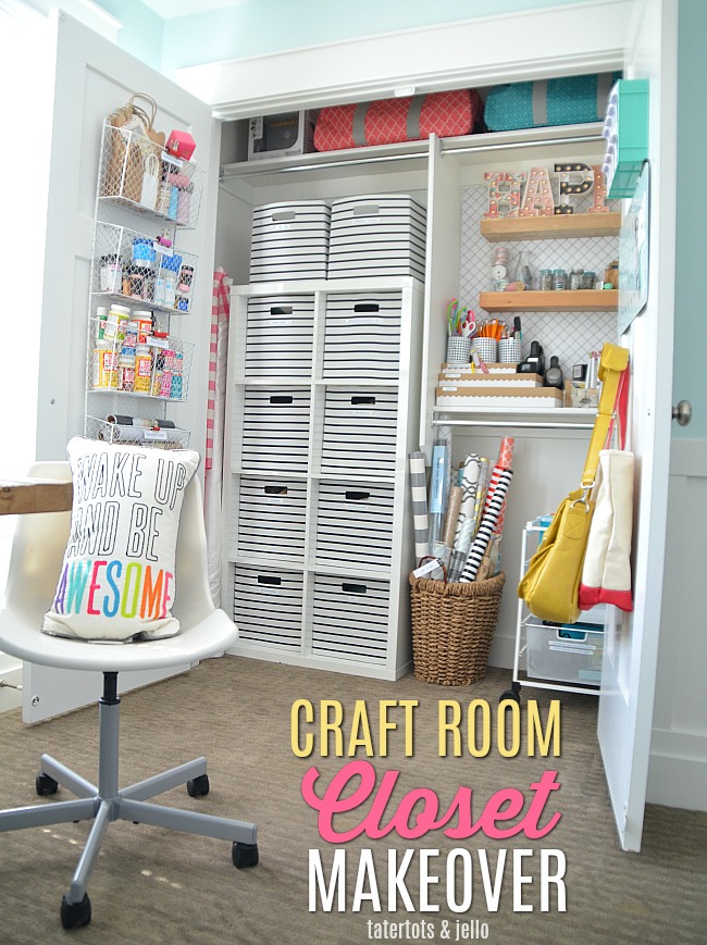 Craft Room Closet Makeover. Organized your craft supplies with labels. Find out how to create an amazing craft closet!