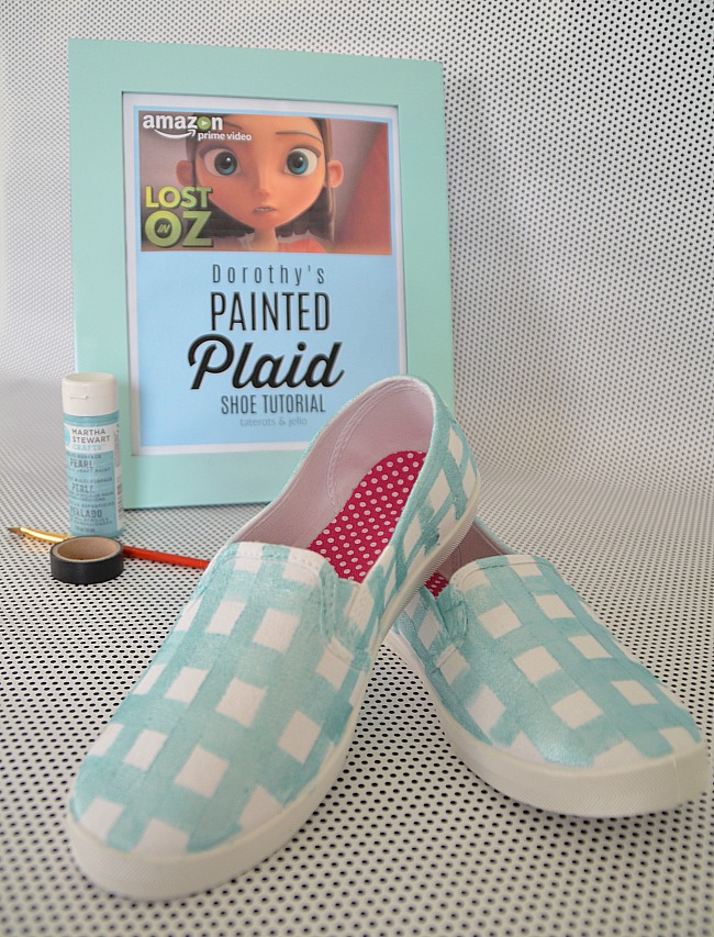 Painted Plaid Shoe Tutorial. Make custom shoes for back to school based on the new Lost in Oz animated series. 