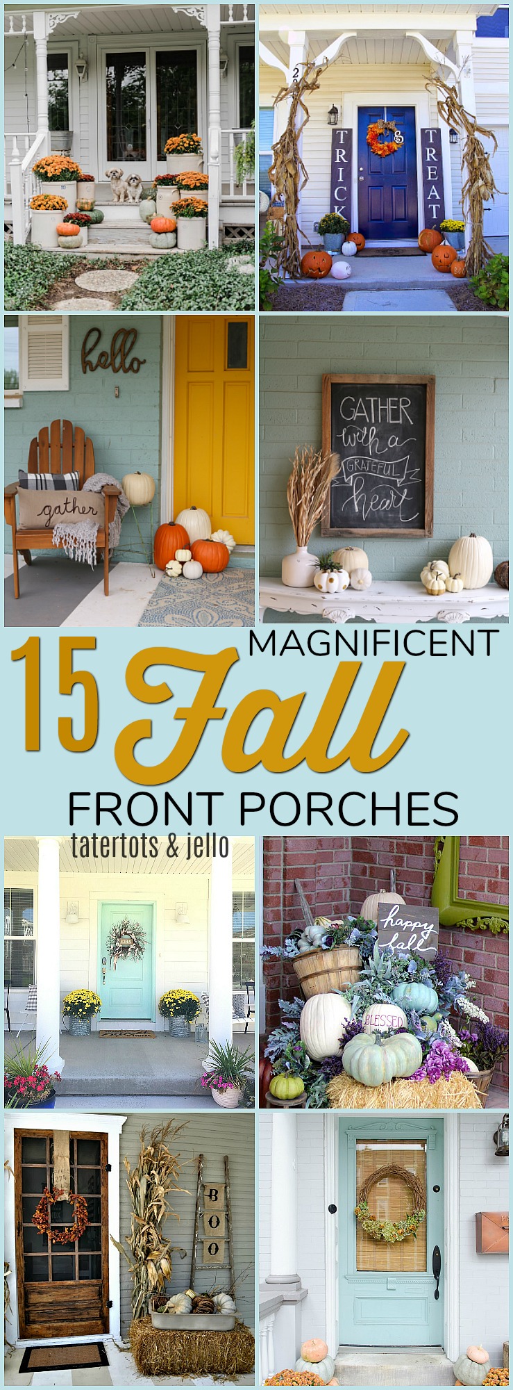 15 magnificent fall front porches. Make YOUR front door SHINE with these festive fall ideas!