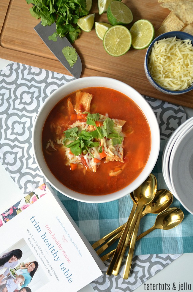 Chicken Fajita Soup Recipe from trim healthy table is a quick, hearty soup that's healthy for the whole family and takes under 30 minutes to make!