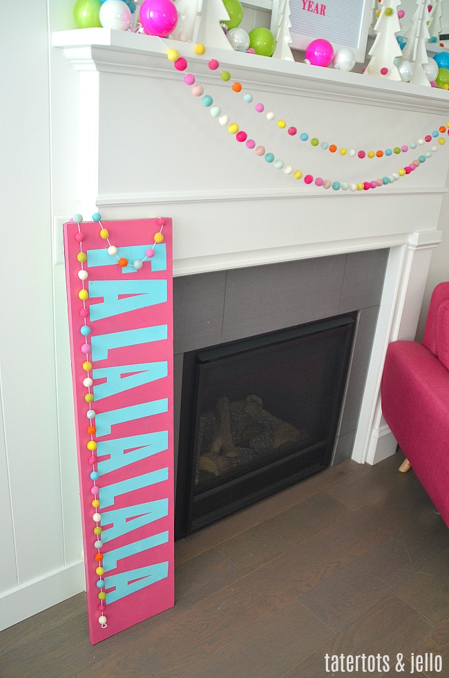 Colorful Simple Holiday Mantel. How to create a bright and colorful holiday mantel tips and tricks