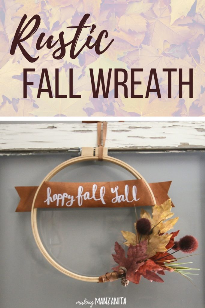 Modern Fall Leather Wreath Tutorial. Create this spohisticated Fall leather wreath. It's easy to make and will welcome visitors to your home all autumn long! 