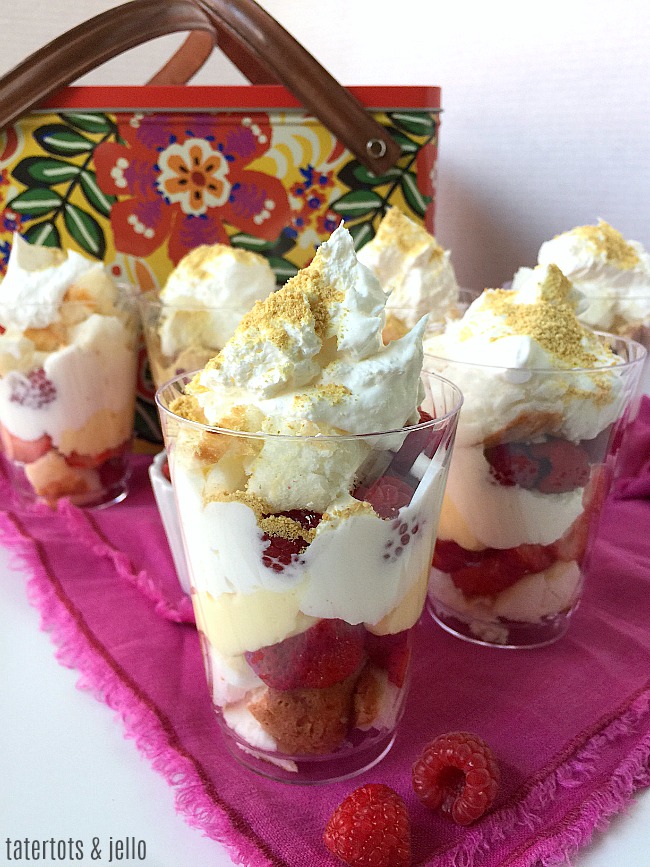 Mini Berry Cheesecake Trifles are the perfect dessert to take on a picnic. You can make them up ahead of time in clear plastic cups and then use a lid or press and seal saran wrap to keep fresh in your picnic basket. 