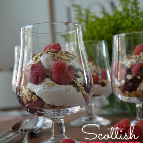 Scottish OUTLANDER Raspberry Trifle combines layers of toasted oatmeal, whipped cream and mascarpone cream, whiskey or caramel flavors and fresh raspberries for a very memorable, delicious trifle dessert!