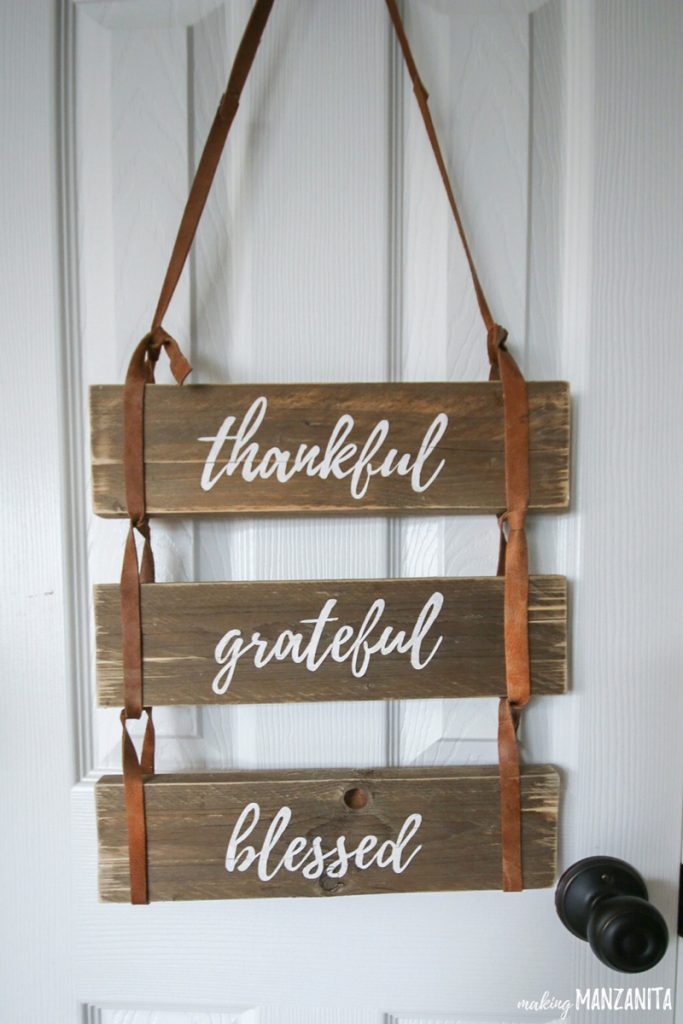 Thankful blessed sign 