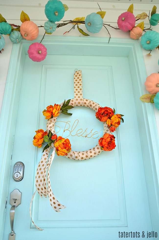 Thanksgiving Wire Word Wreath. Create a special wreath with a wire word to bring the spirit of Thanksgiving into YOUR home!