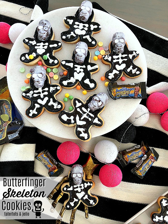 Butterfinger Skeleton Cookies and Cookie Cups. Use a gingerbread man cookie cutter to make the most adorable skeleton cookies. 