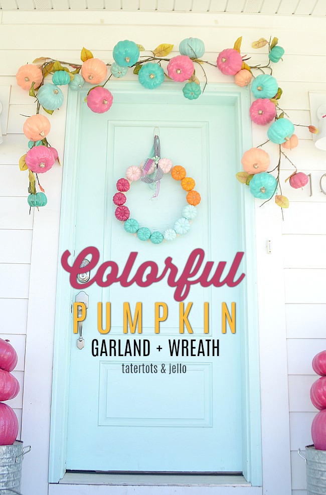 Colorful Fall Halloween Porch. So many ways to bring color into your home this fall. Colorful porch decorating ideas!