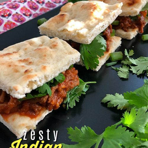 Zesty Indian Sloppy Joes are a fragrant twist your taste buds will love. Cumin, coriander and ginger create an flavorful combination, serve on naan bread and top with cilantro!