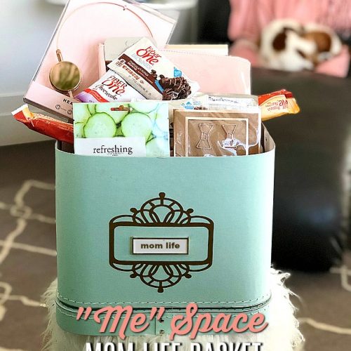 Me Time Mom Space and basket. Carve out a little space in your home for "me" time. Create a basket to keep your "mom time" treats!