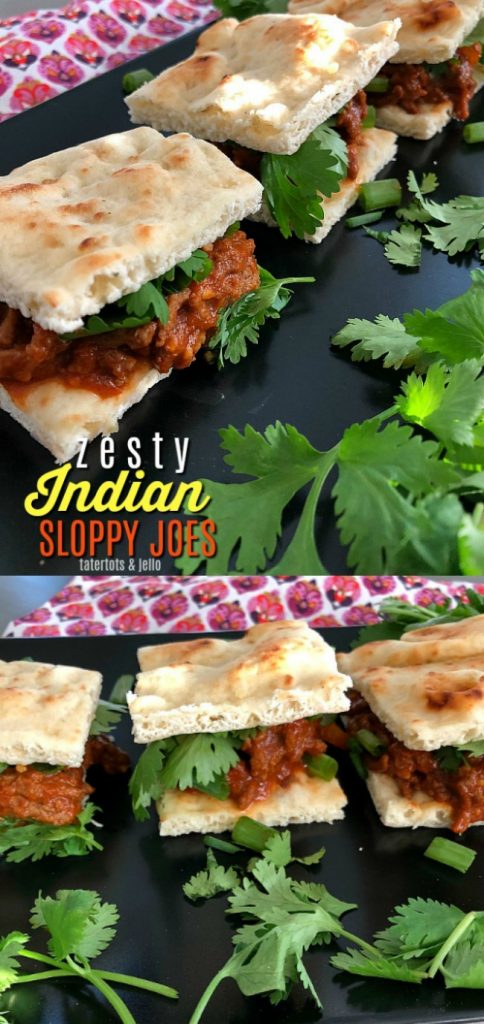 Zesty Indian Sloppy Joes are a fragrant twist your taste buds will love. Cumin, coriander and ginger create an flavorful combination, serve on naan bread and top with cilantro!