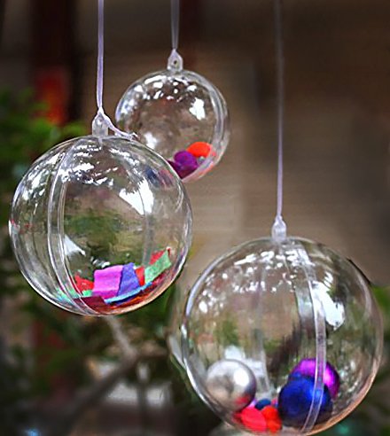 clear fillable plastic ornaments 