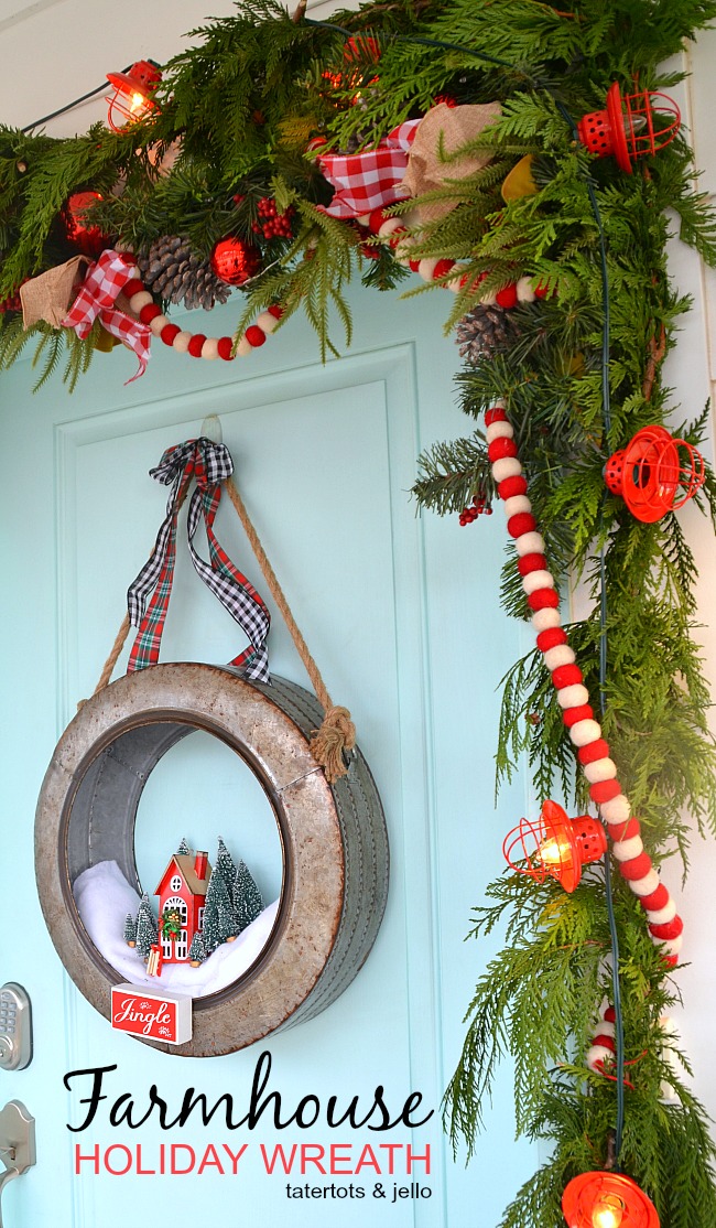 galvanized farmhouse holiday wreath 