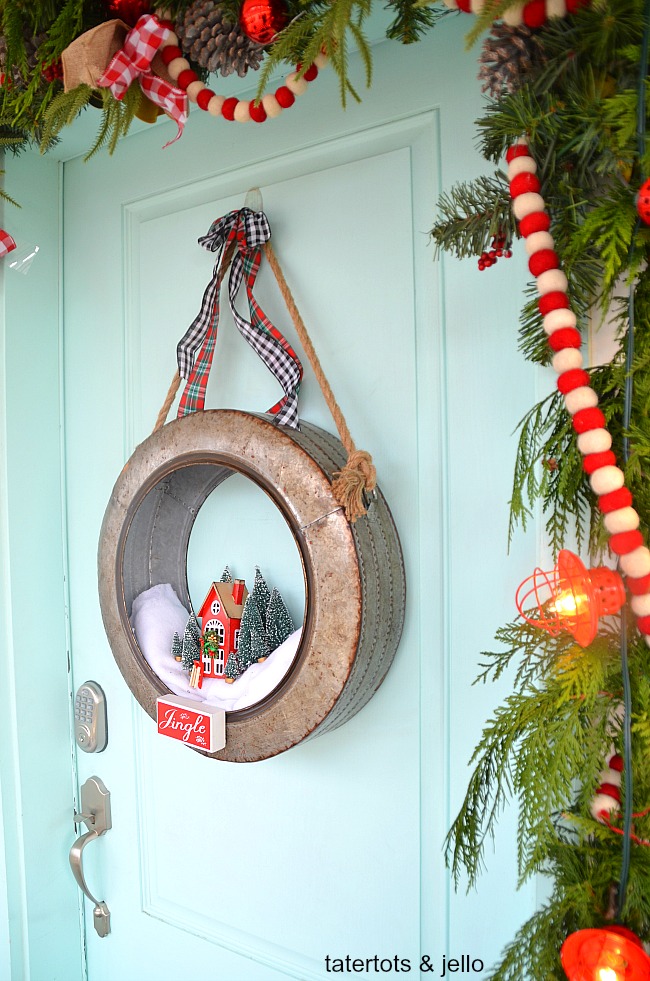 galvanized farmhouse holiday wreath 