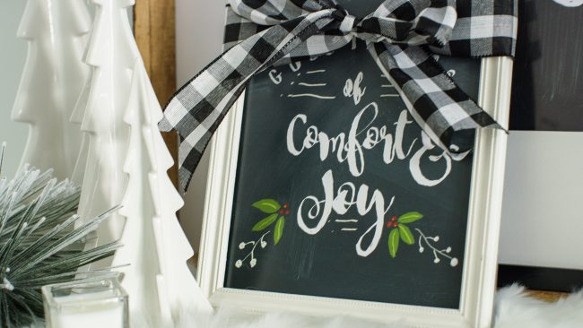 Comfort and Joy - holiday chalkboard template and gift idea