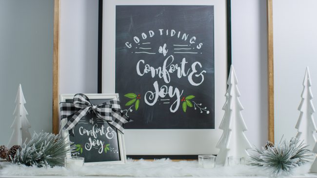 Comfort and Joy - holiday chalkboard template and gift idea 