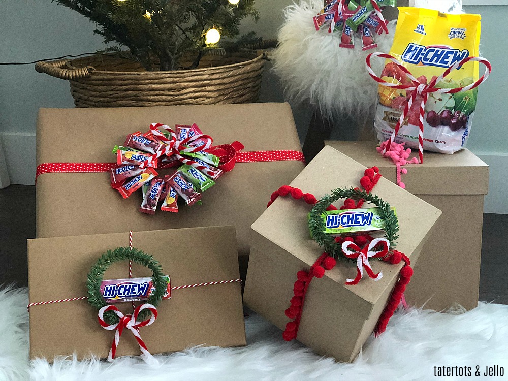 HI CHEW Holiday Gift Toppers. Make your gifts even SWEETER with these DIY candy gift toppers. A fun kids craft!