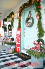 Holiday Home Tour – My Plaid Candy Cane Porch!