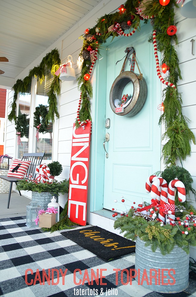 Holiday Home Tour - My Candy Cane Porch!