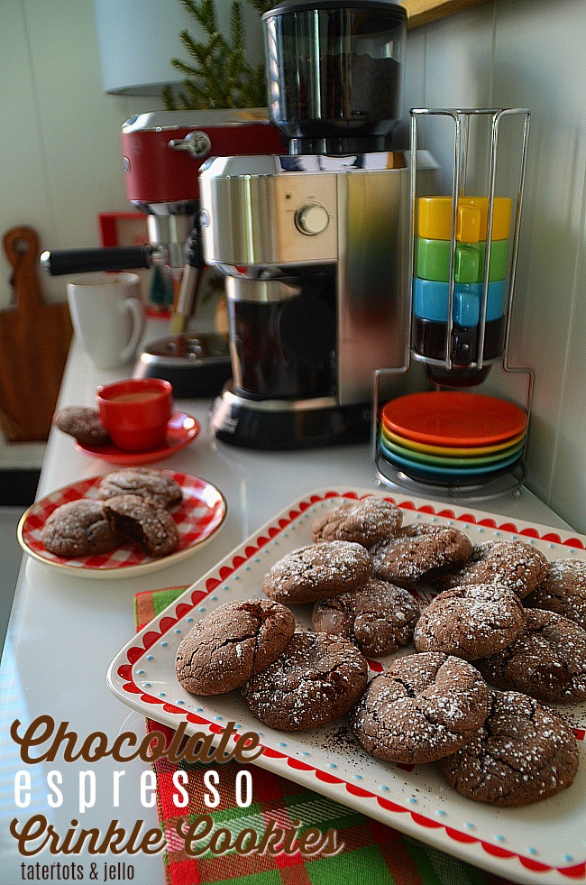 Chocolate Espresso Crinkle Cookies - an easy cookie to make with a complex flavor of chocolate and hint of espresso. 