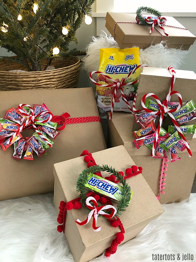 HI CHEW Holiday Gift Toppers. Make your gifts even SWEETER with these DIY candy gift toppers. A fun kids craft!