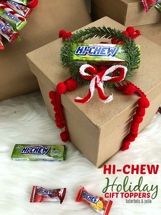 HI CHEW Holiday Gift Toppers. Make your gifts even SWEETER with these DIY candy gift toppers. A fun kids craft! 