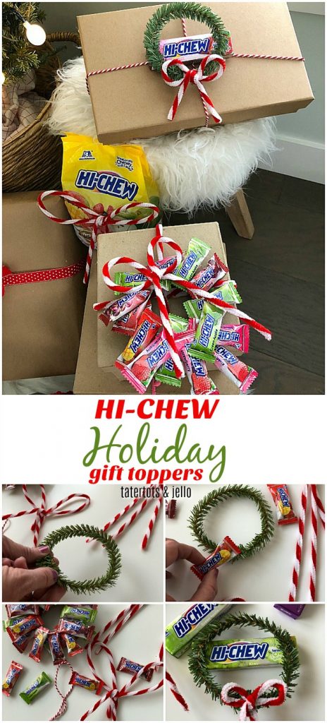 HI CHEW Holiday Gift Toppers. Make your gifts even SWEETER with these DIY candy gift toppers. A fun kids craft!