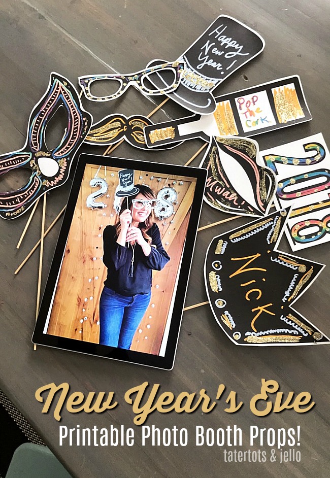 New Years Eve Photo Booth Free Printables - print them off and use the surface to add colors and designs!