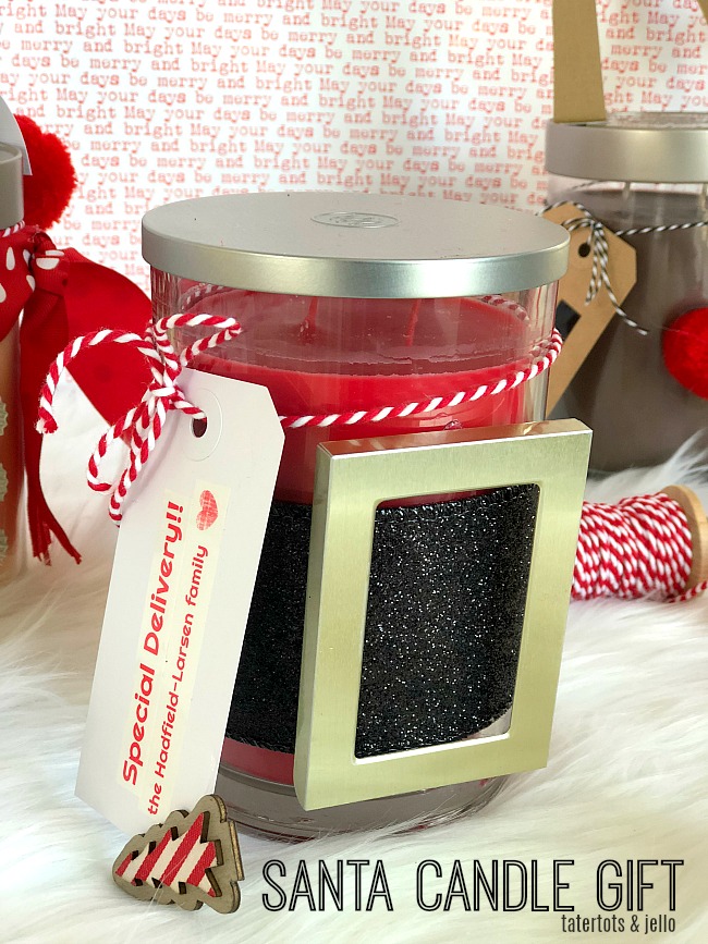 Holiday Neighbor Candle Gifts and Easy Label Tags! A fun way to dress up candles for the holidays and EASY tags! 