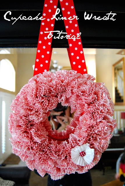 Dollar Store Valentine's Day Cupcake Liner Wreath