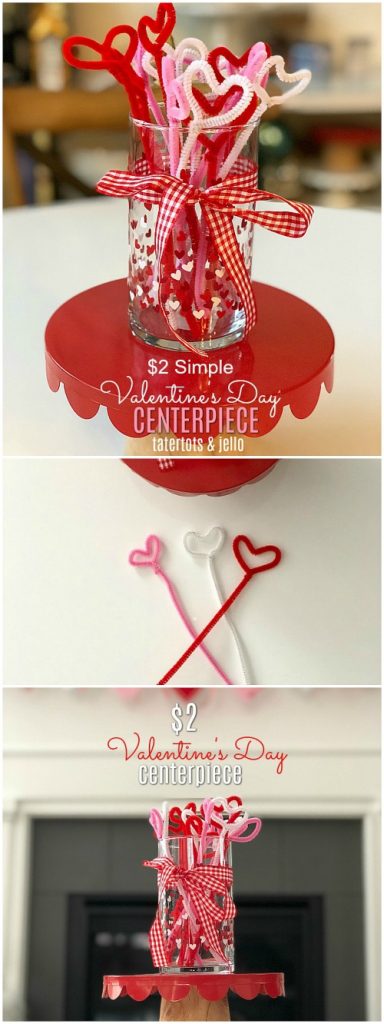 How to make a simple $2 Valentine's Day Pipe Cleaner Heart Centerpiece! 